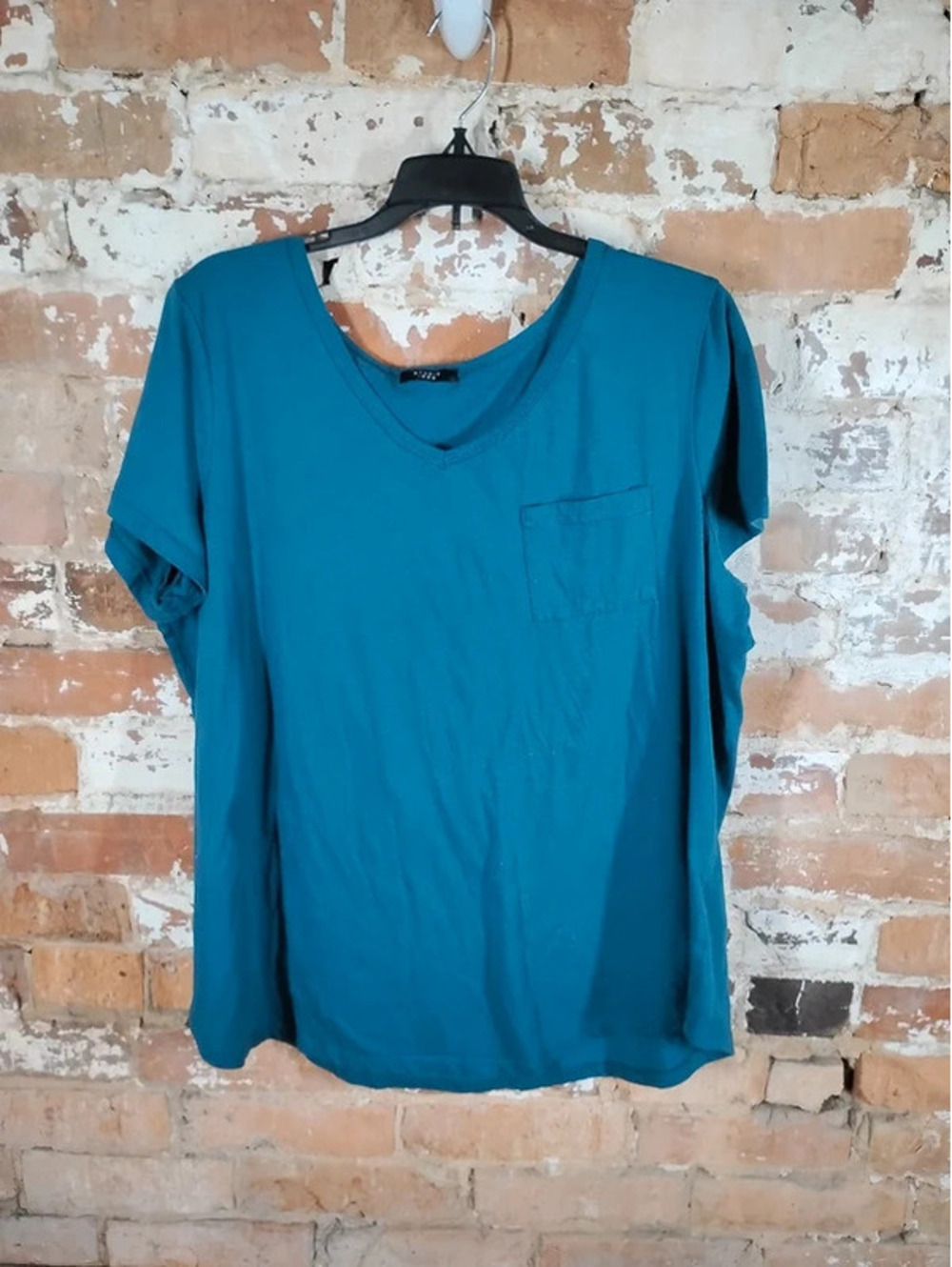 Studio 1886 Women's Pocket T Shirt Plus Size 1X Teal
